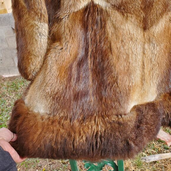 Vintage Opossum Fur Coat Womens S/M Brown Hopper Furs Knee Length - Picture 12 of 16